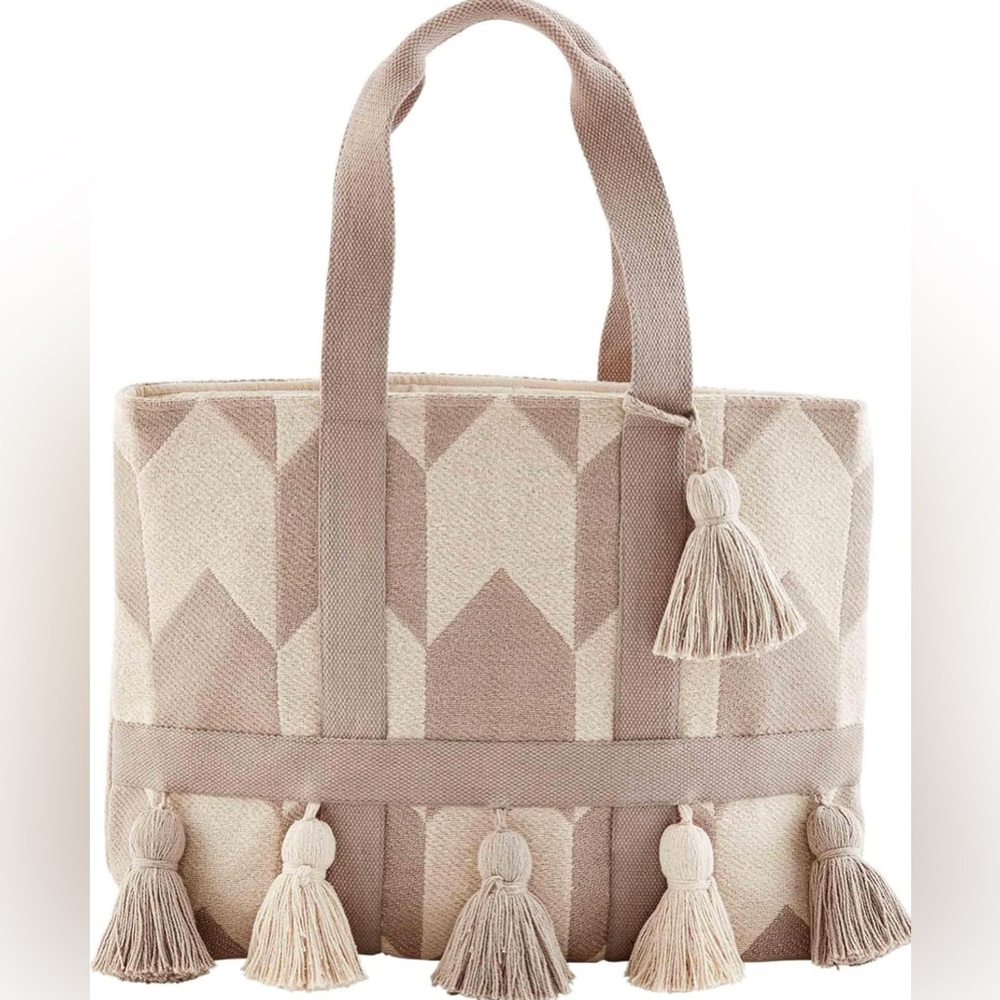 Mud Pie Handloom Tassel Tote
